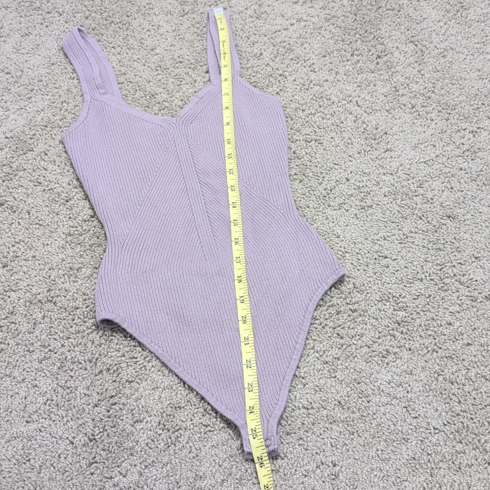 Abercrombie & Fitch Ribbed Bodysuit Taupe Purple Brown Size Small Thong - Picture 4 of 8